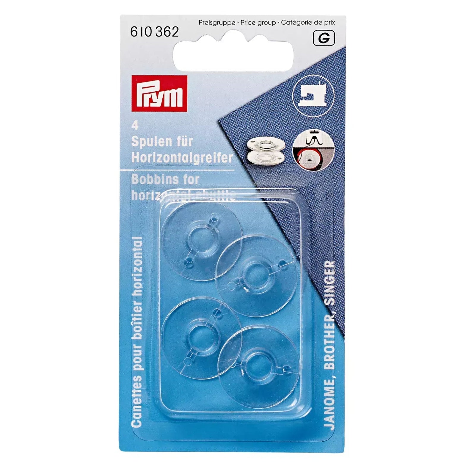 Sewing machine bobbins for machines without bobbin case 20.5 x 11.5 mm