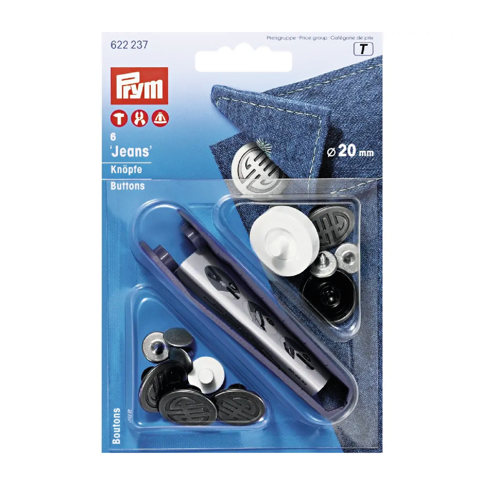 Jeans buttons 20 mm Antique Steel Prym