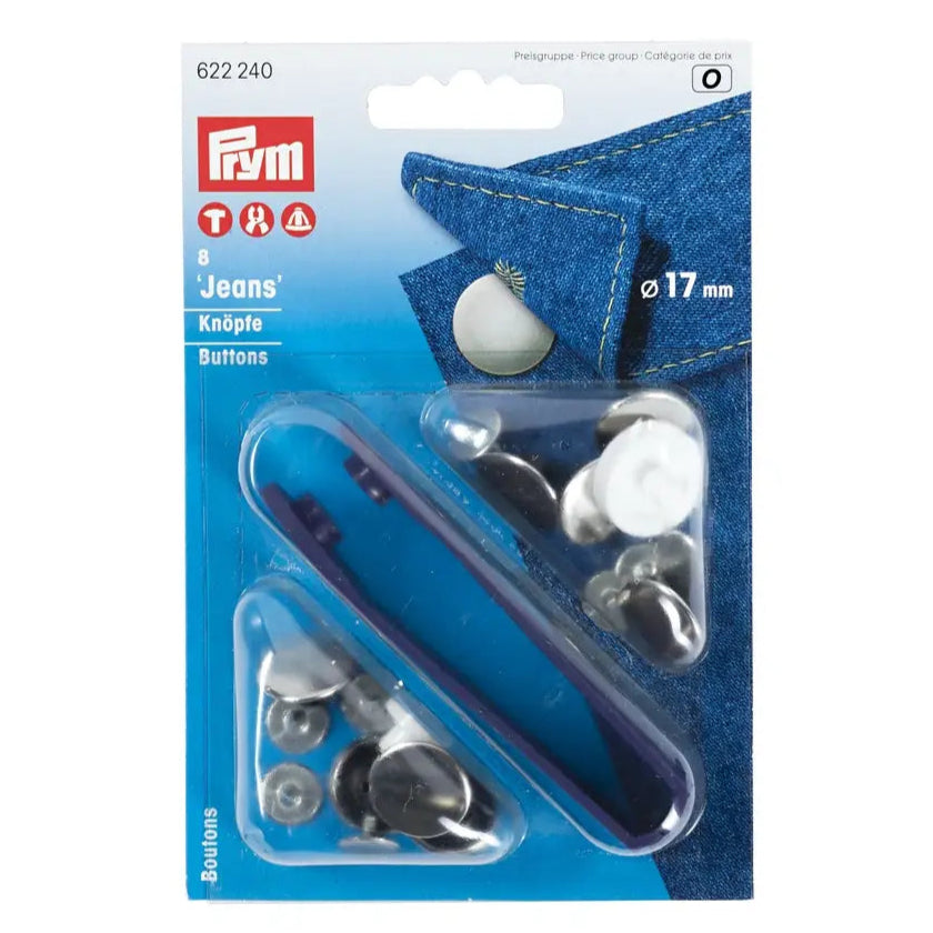 Jeans buttons 17mm Silver Prym