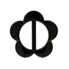 Flower-shaped belt buckle black