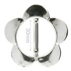 Flower-shaped belt buckle silver