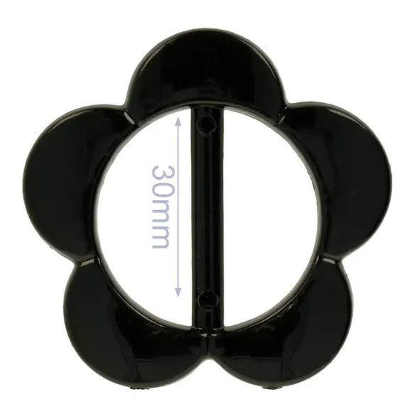 Flower-shaped belt buckle black