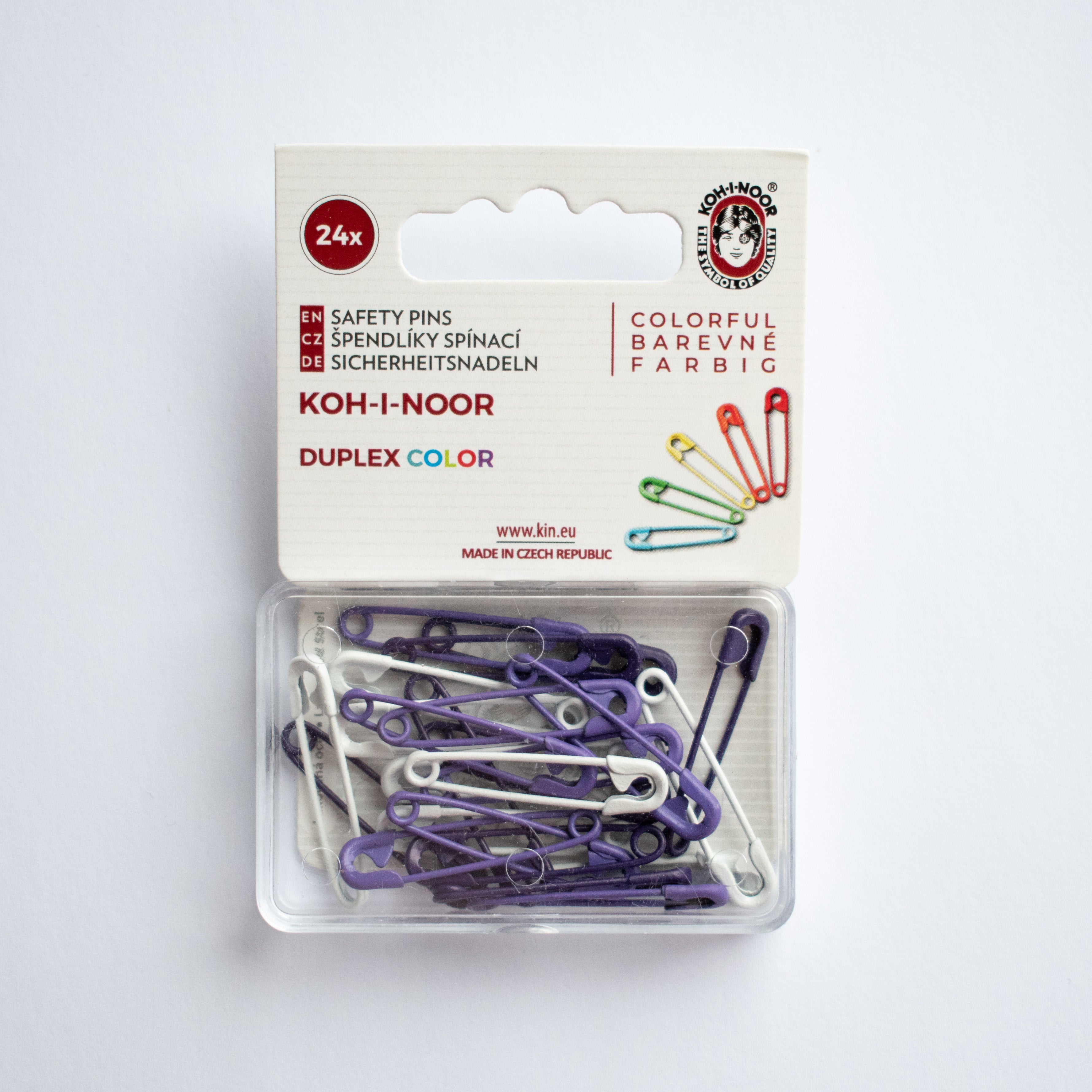 Safety pins purple & white KOH-I-NOOR