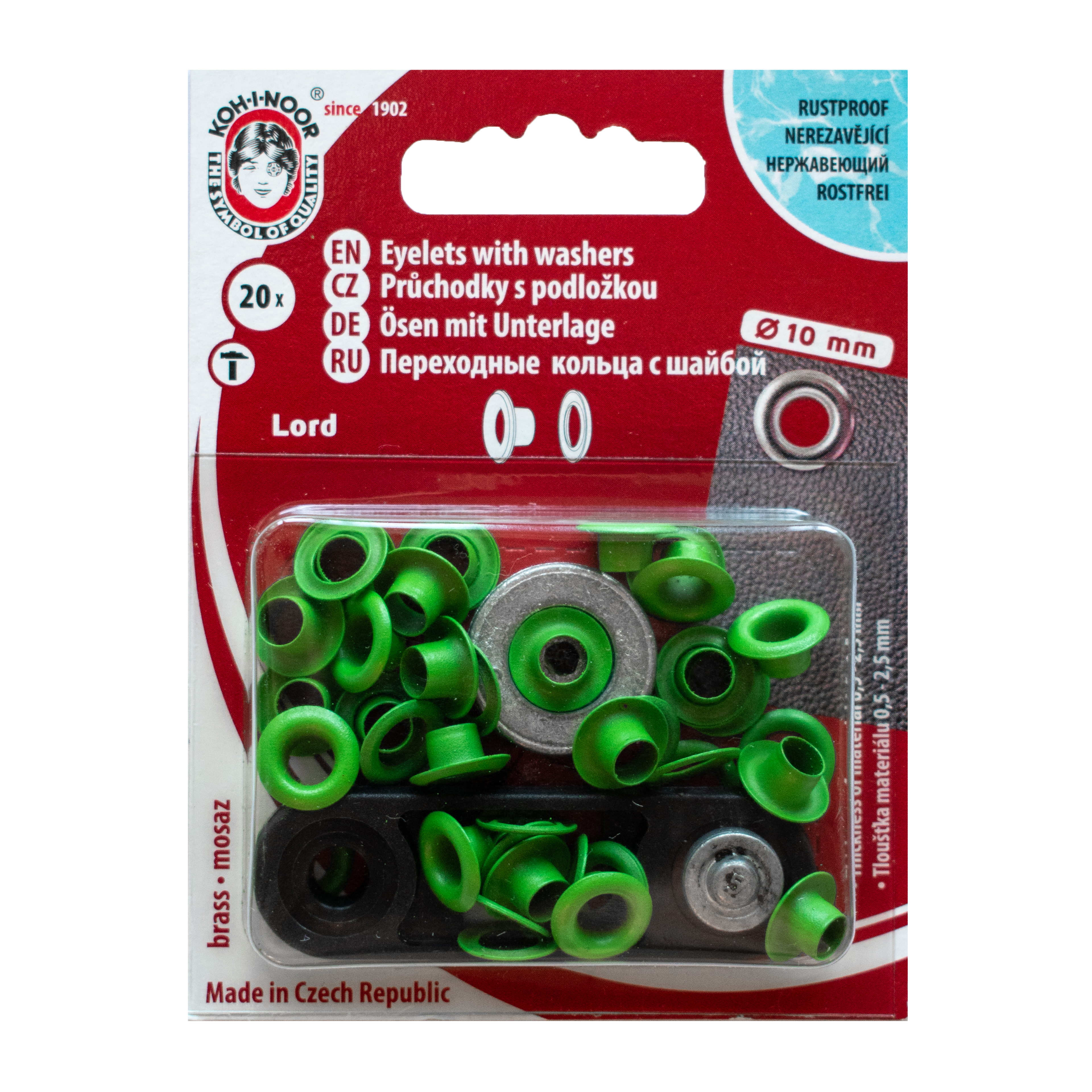 Eyelets 10mm Green Koh-I-Noor