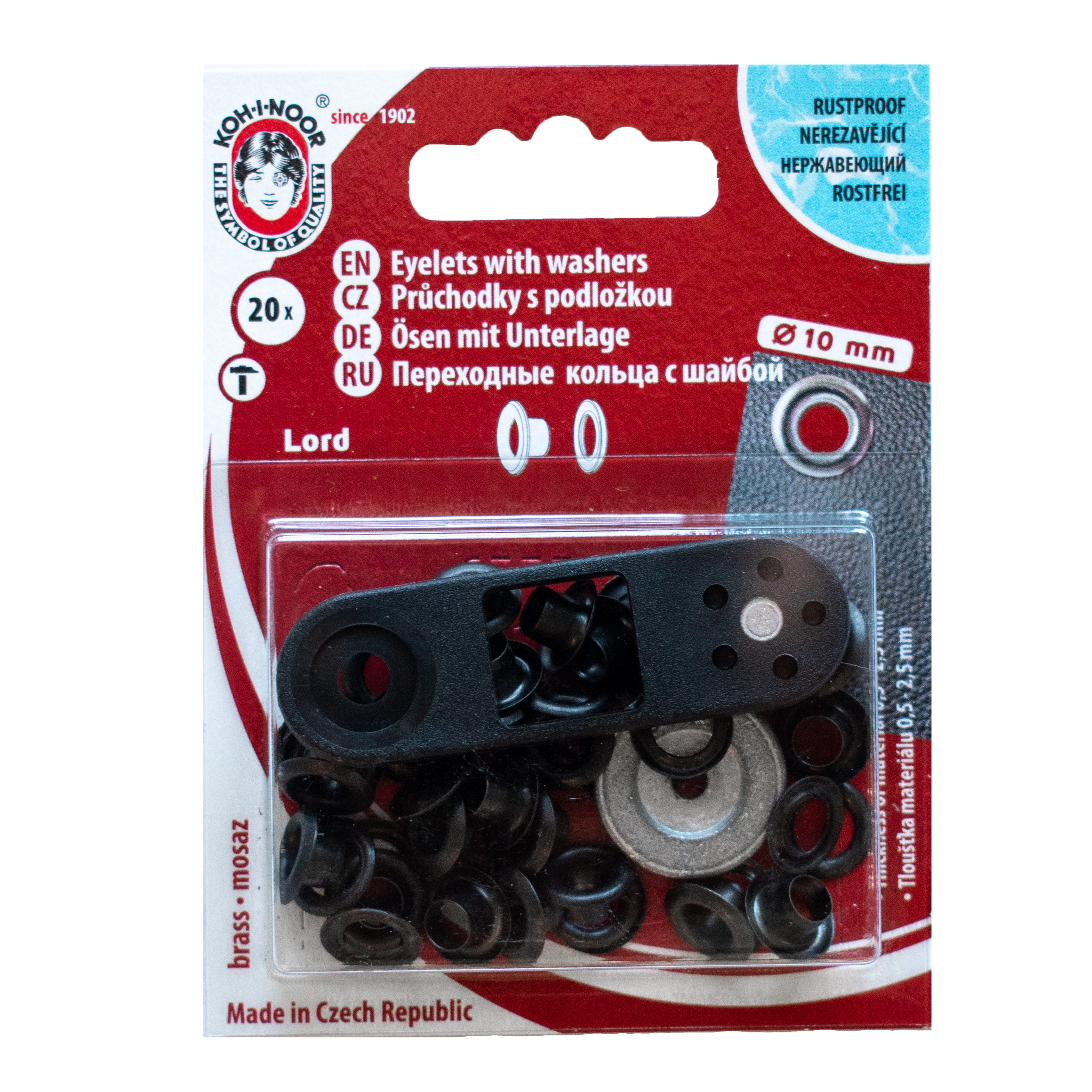 Eyelets 10mm Black nickel Koh-I-Noor