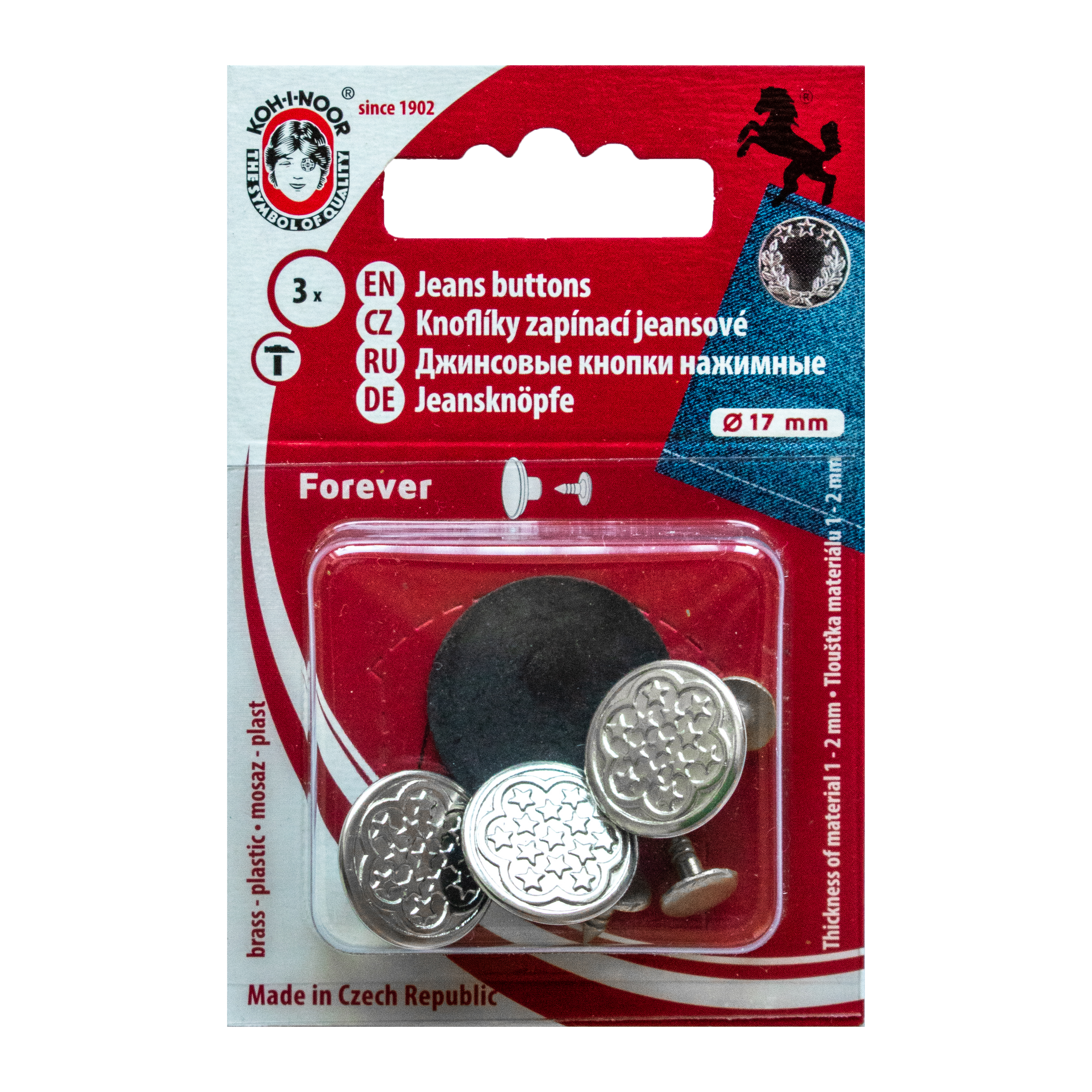 Jeans buttons 17 mm Nickel Koh-I-Noor