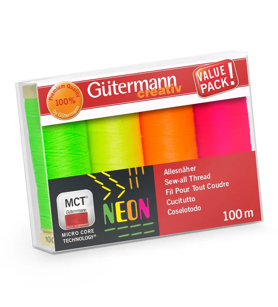 Gütermann Thread set Neon 4 rolls