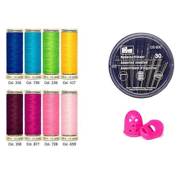 Gütermann Thread Set 8-pack + Needles & Needle Gripper
