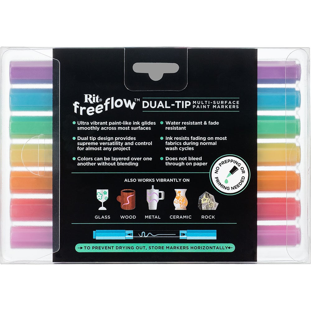 Rit FreeFlow Dual-Tip Markers Jellied Brights 7-pack
