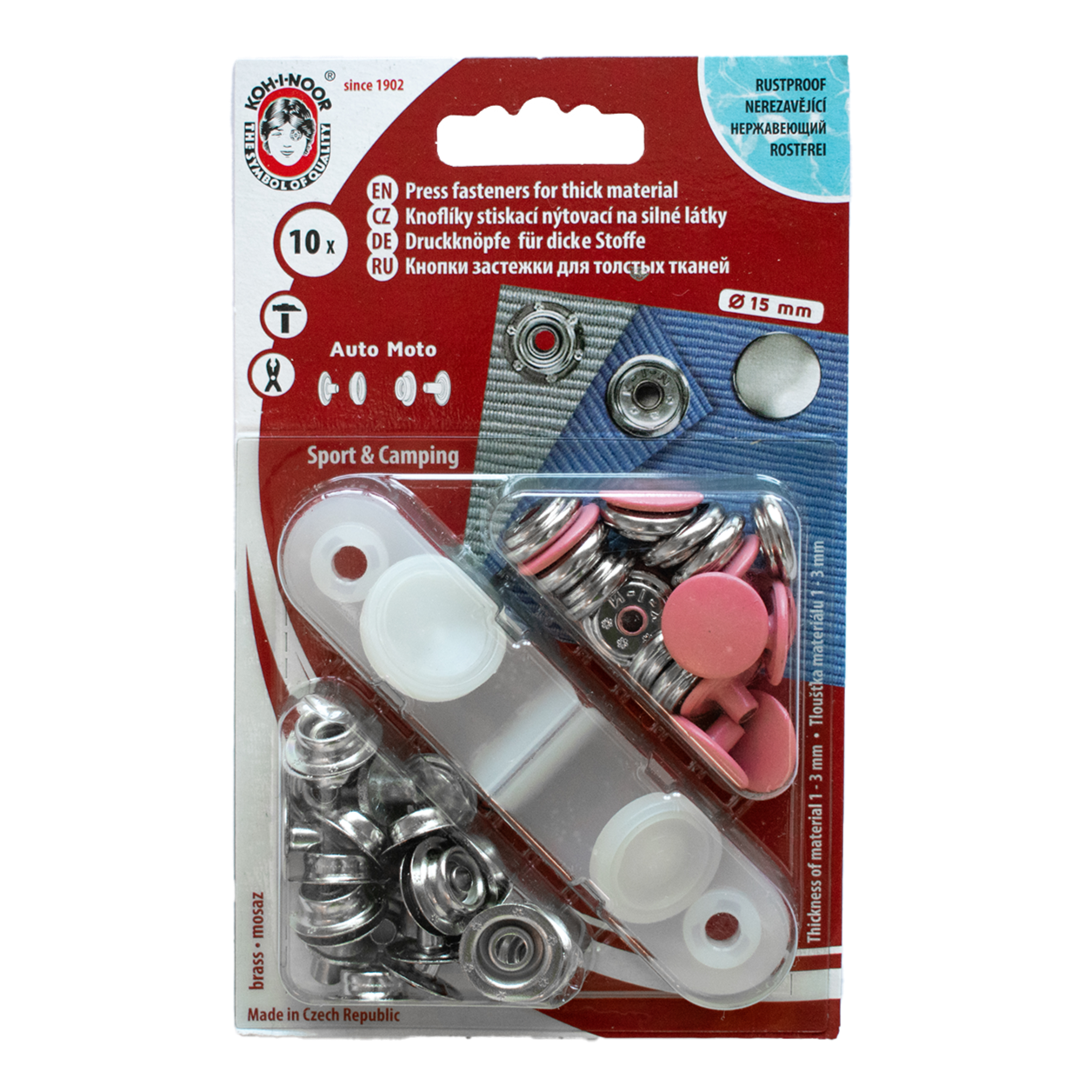 Snap buttons 15mm Koh-I-Noor