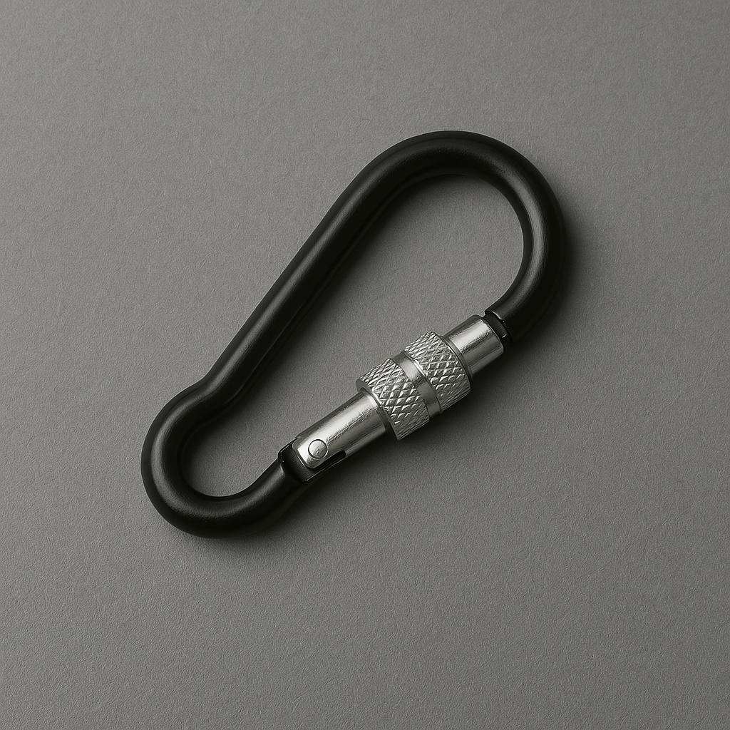 Black carabiner lightweight aluminum