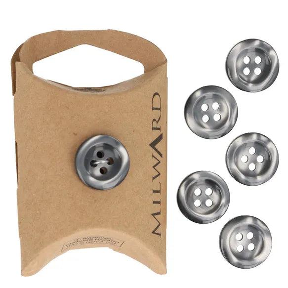Milward Buttons Shiny Grey 15mm