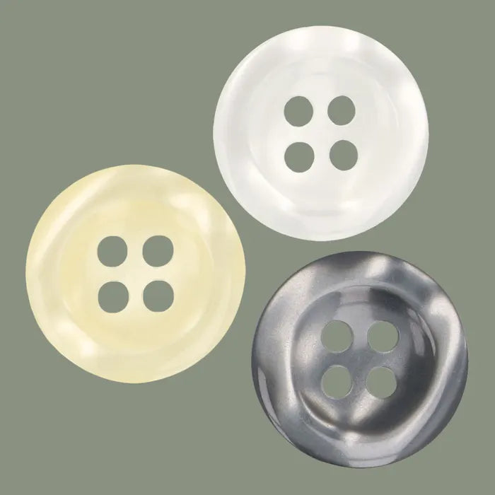 Milward Buttons Shiny Grey 15mm