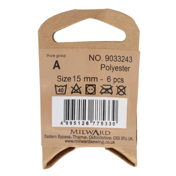 Milward Buttons Shiny Beige 15mm
