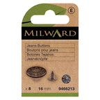 Milward Jeans Buttons 16mm Bronze