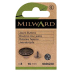 Milward Jeans Buttons 16mm Black