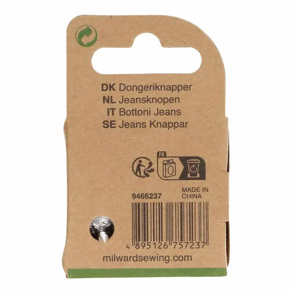 Milward Jeans Buttons 16mm Nickel