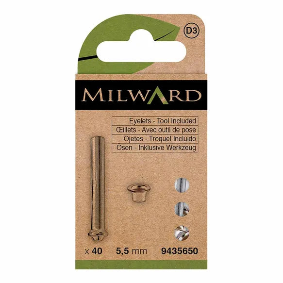 Milward Eyelets 5.5mm Nickel 40pcs