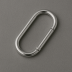 Oval-shaped carabiner