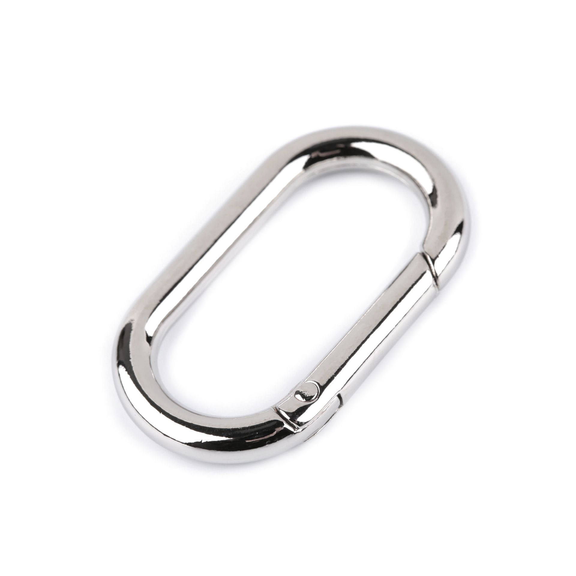 Oval-shaped carabiner
