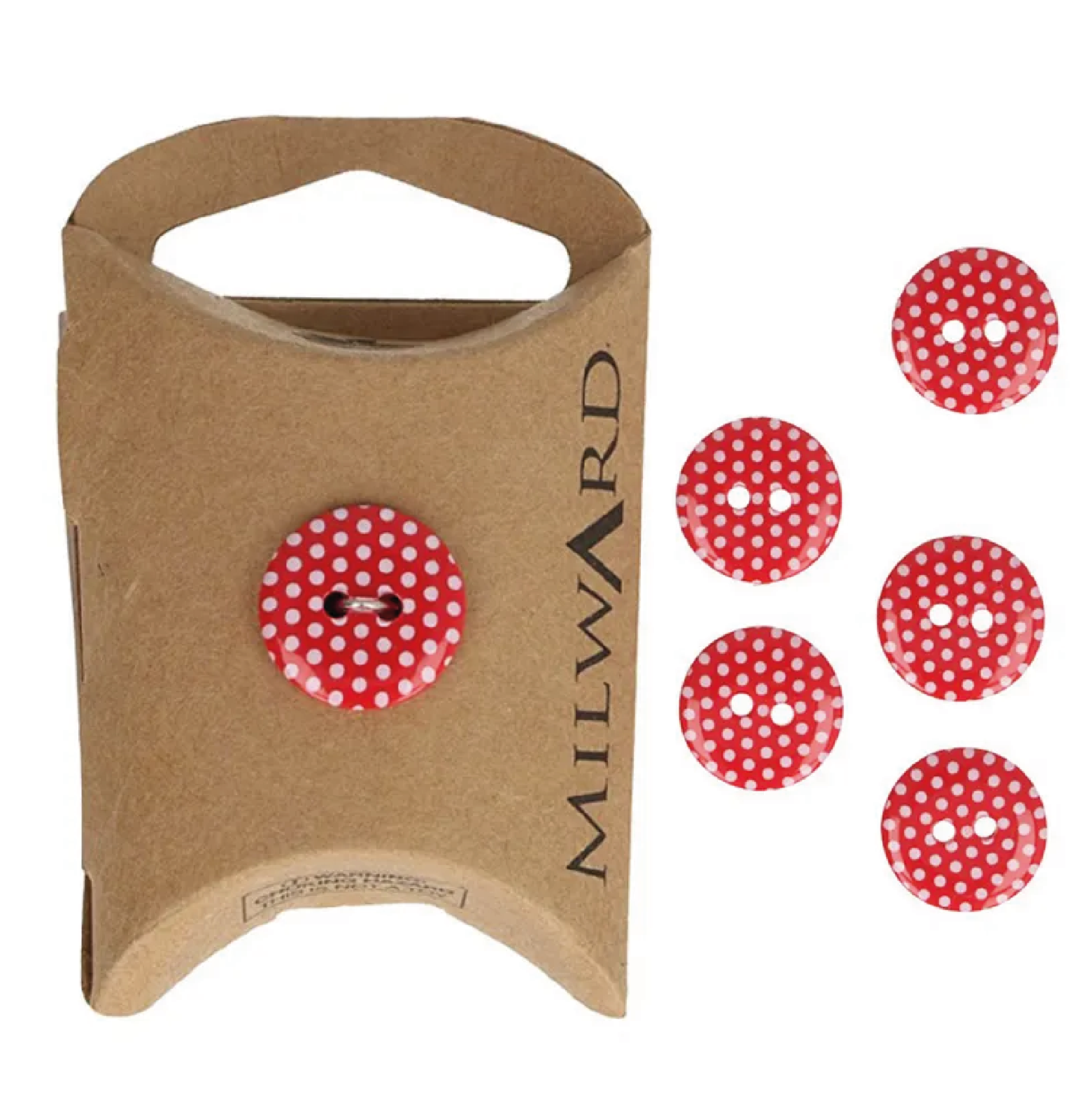 Milward Buttons Dots Red 15mm