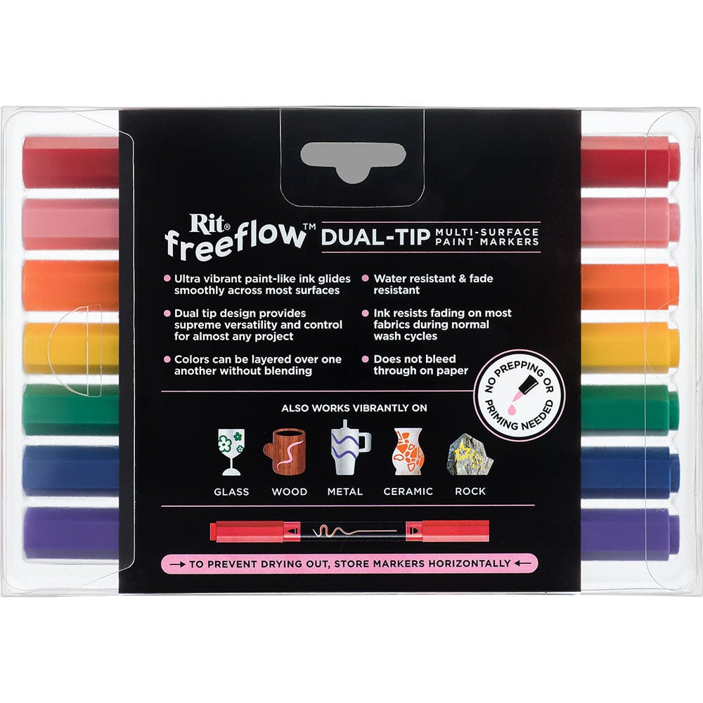 Rit FreeFlow Dual-Tip Markers Primary 7-pack