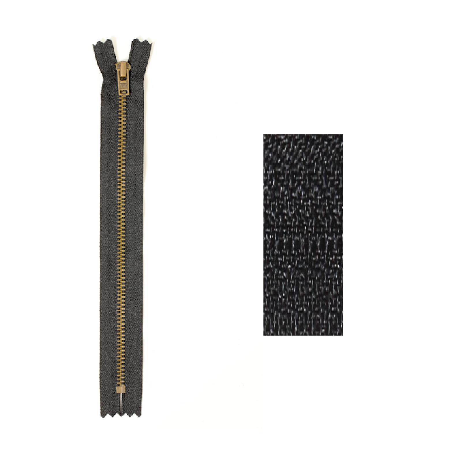 YKK Zipper 4mm Antique Brass Non-divisible - 10cm