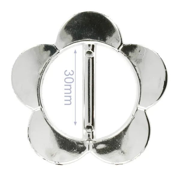 Blomformat bältesspänne silver - Knappnålen