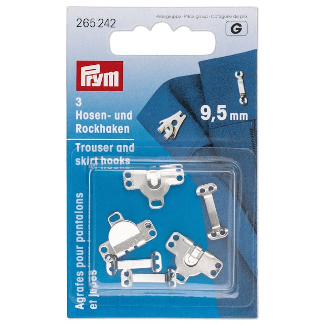 Byx & kjolhakar 9,5 mm Silver 3-pack Prym - Knappnålen