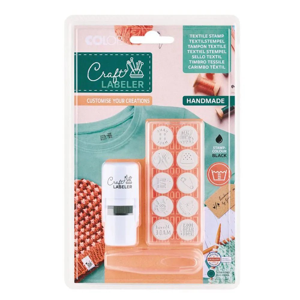 Craft Labeler Stämpelkit | 10 utbytbara motiv - Knappnålen
