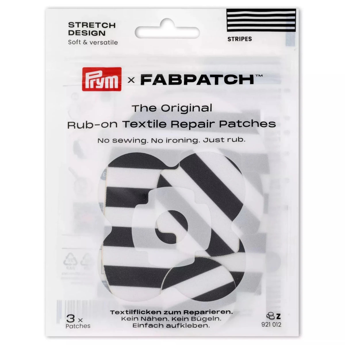 FabPatch Stretch Stripes 3-pack - Knappnålen