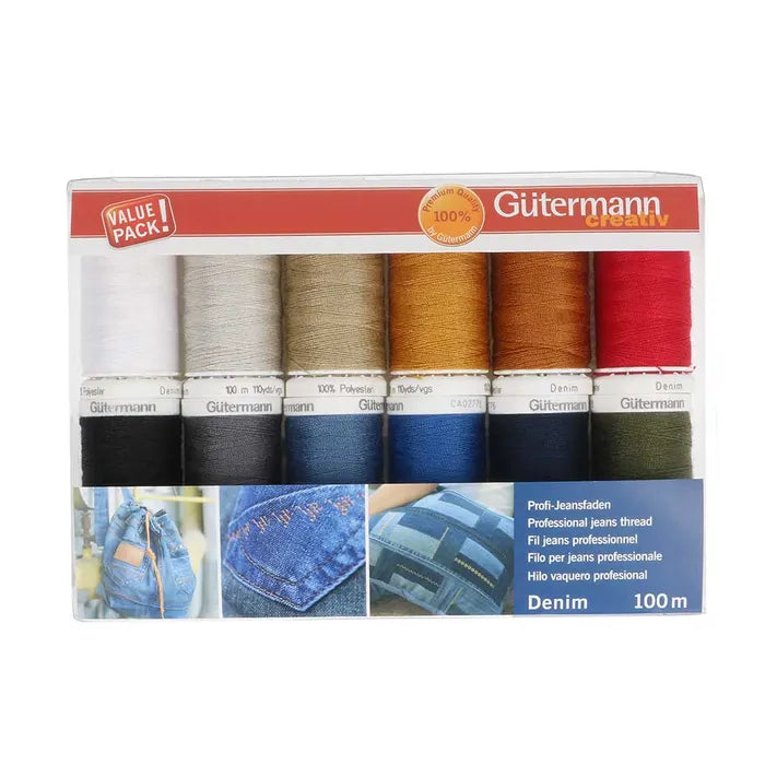 Gütermann Thread Set Denim 12 rolls