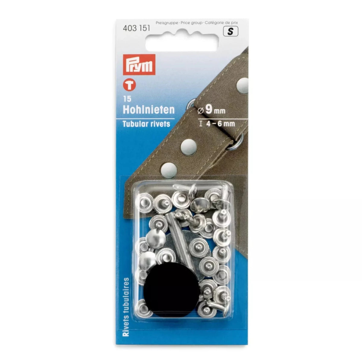 Lädernitar Silver Ø 9 mm Prym - Knappnålen