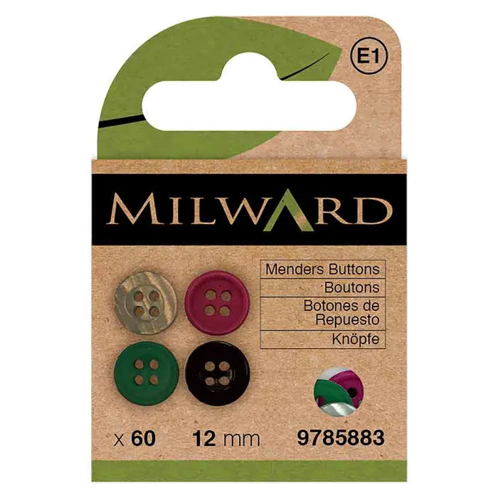 Milward Buttons 12mm 60-pack