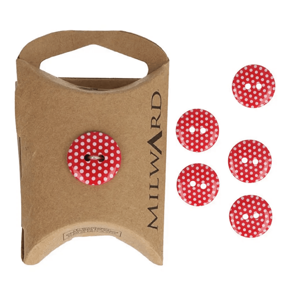 Milward Knappar Prickar Röd 15mm - Knappnålen