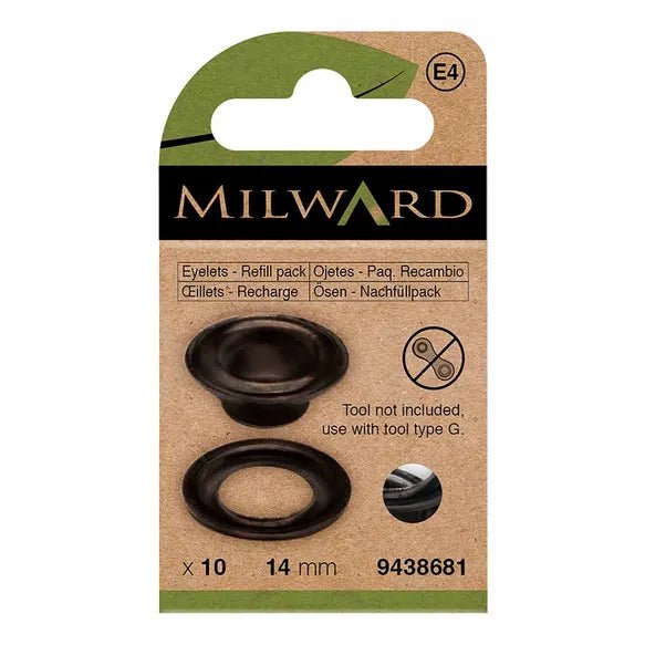 Milward Öljetter 14mm Svart - Knappnålen