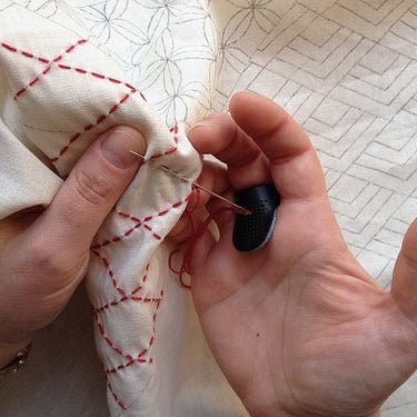 Sashiko Fingerborg Läder - Knappnålen