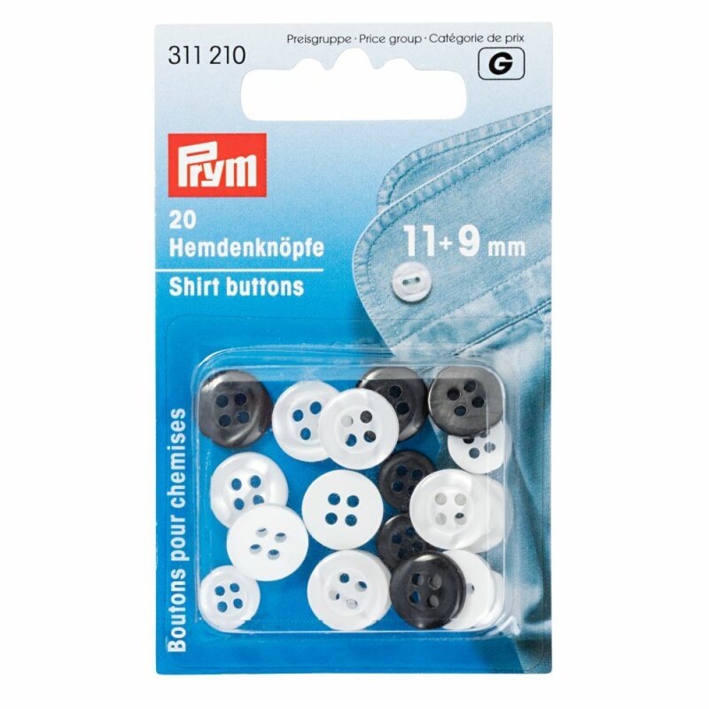 Skjortknappar 9-11 mm 20-pack Prym - Knappnålen