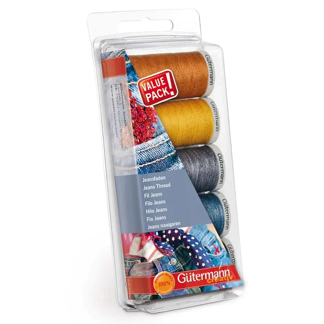 Gütermann Thread set Jeans 5 rolls